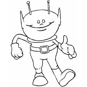 300x300 Space Alien Coloring Page