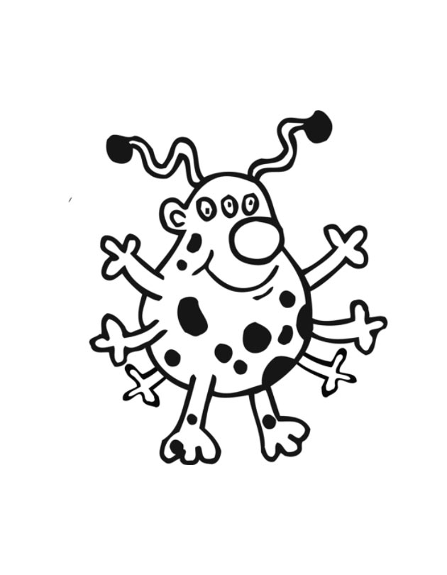 630x810 Funny Martian Coloring Page