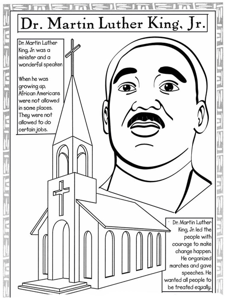 768x1024 Martin Luther King Coloring Pages Bookmontenegro Me In Page Mosm