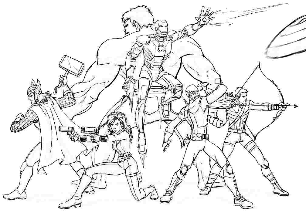 1008x702 Avengers Characters Free Coloring Page Avengers, Kids