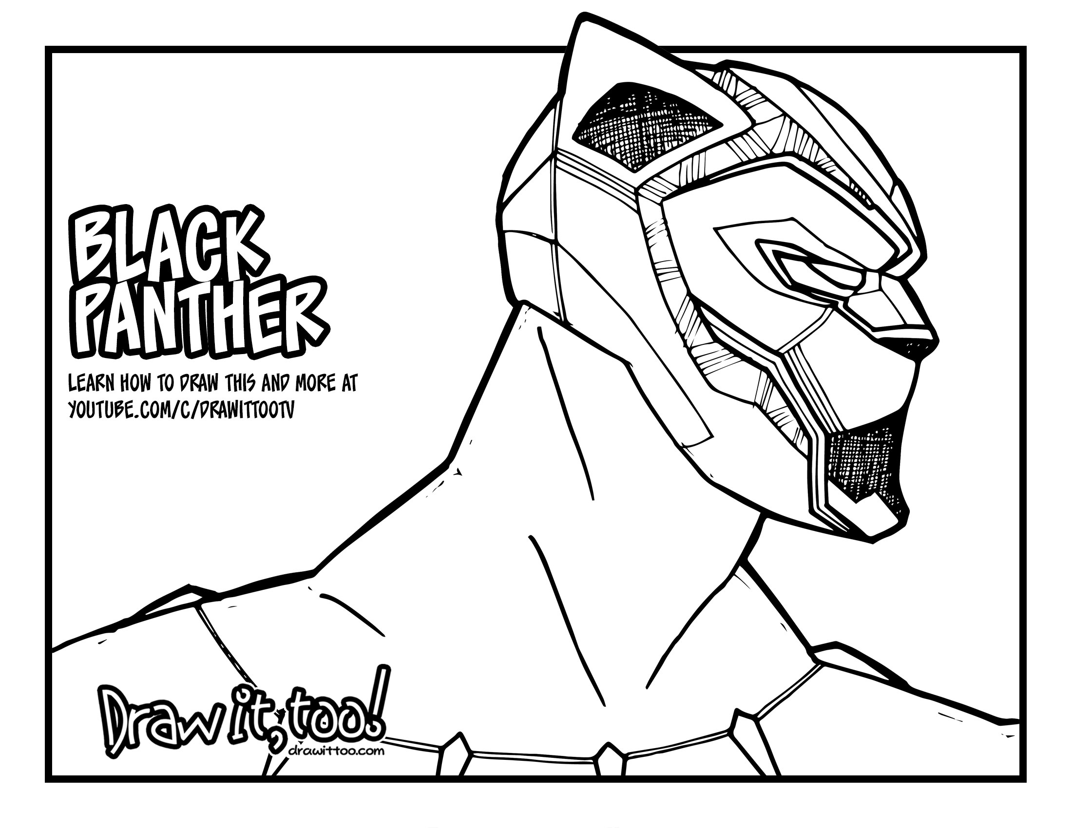 2200x1700 How To Draw Black Panther