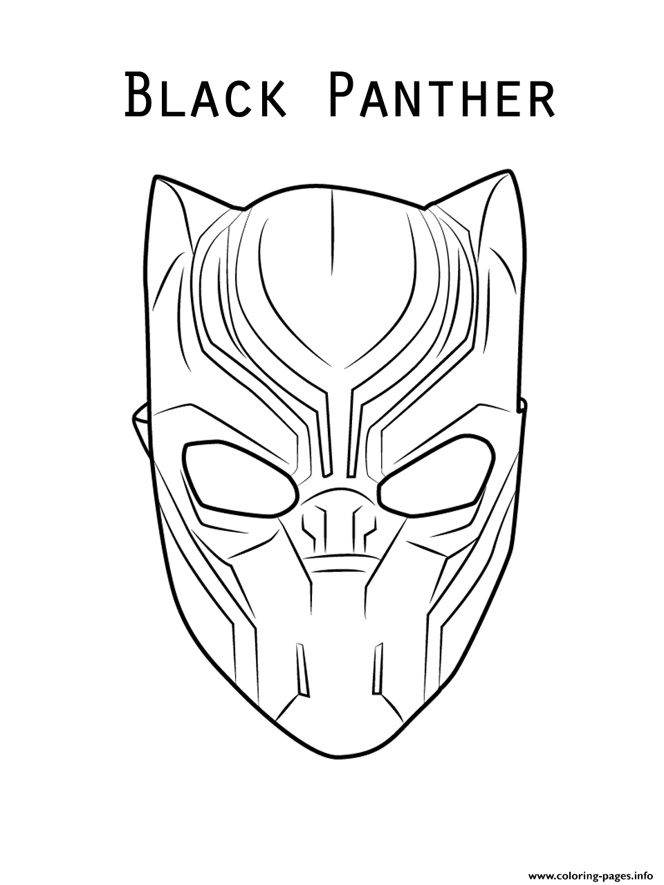 960x1280 Marvel Movie Black Panther Mask Coloring Pages Printable