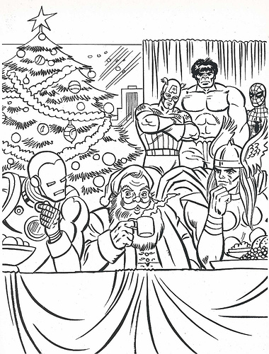 380x500 Marvel Coloring Pages For Christmas