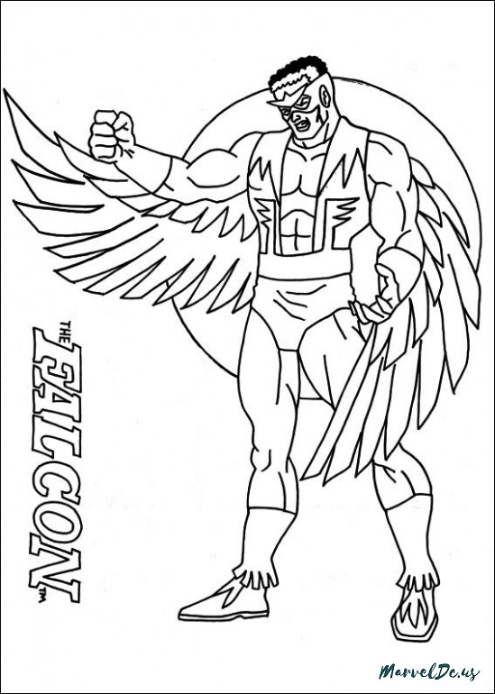 549x770 How Falcon Superhero Coloring Pages Heroes Of Marvel And Dc