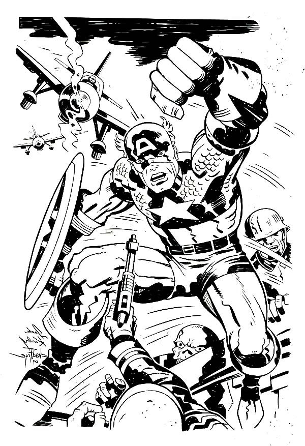 600x877 Captain America In One Of Marvel Super Hero Squad Coloring Page
