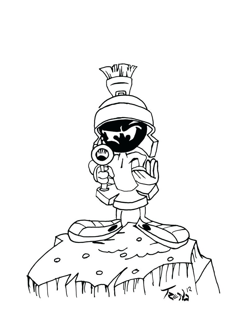 790x1012 Looney Tunes Characters Marvin Martian Coloring Pages Intended