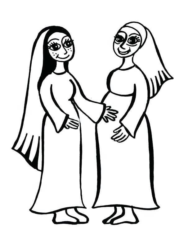 593x800 Mary And Elizabeth Coloring Pages Vonsurroquenme Bible Coloring