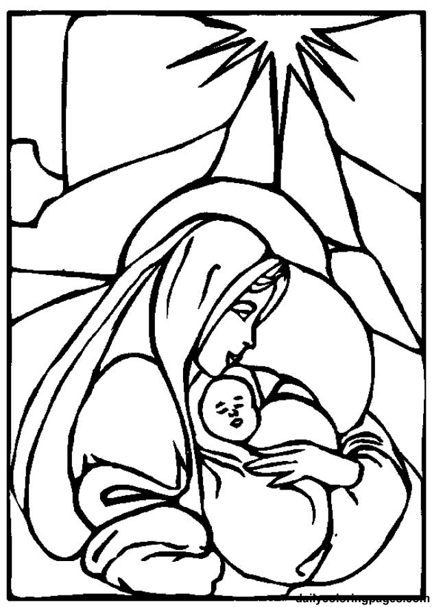 630x885 Child Jesus With Mother Mary Coloring Page Baby Jesus Coloring