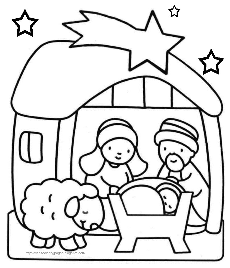 732x853 Mary Joseph And Baby Jesus Coloring Page Awesome Christmas