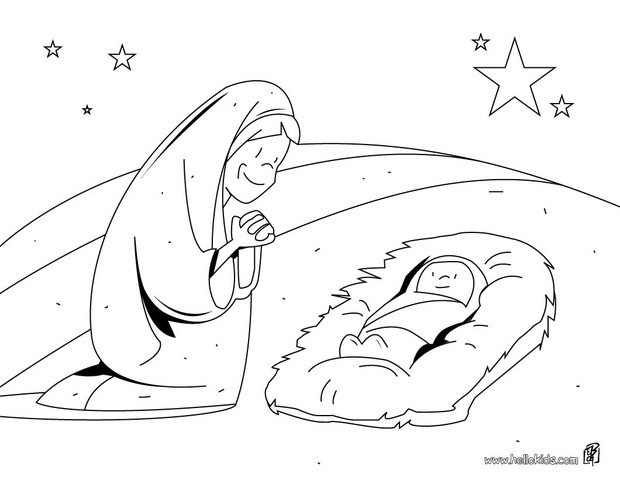 620x480 Mary, Joseph And Jesus Coloring Pages