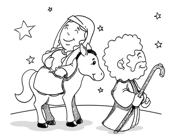 585x471 Mary And Joseph Travel To Bethlehem Coloring