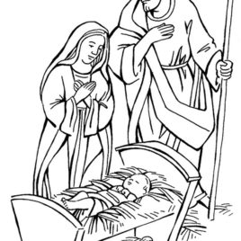 268x268 Coloring Page Of Jesus Mary And Joseph Archives