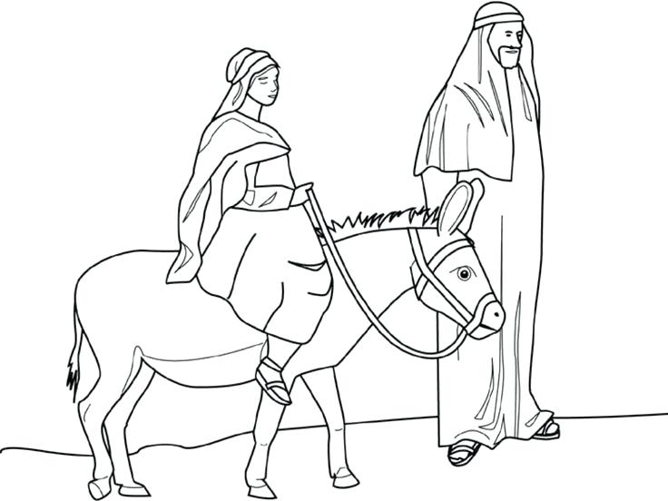 736x552 Mary And Joseph Coloring Pages Pregnant And Mary Joseph Donkey