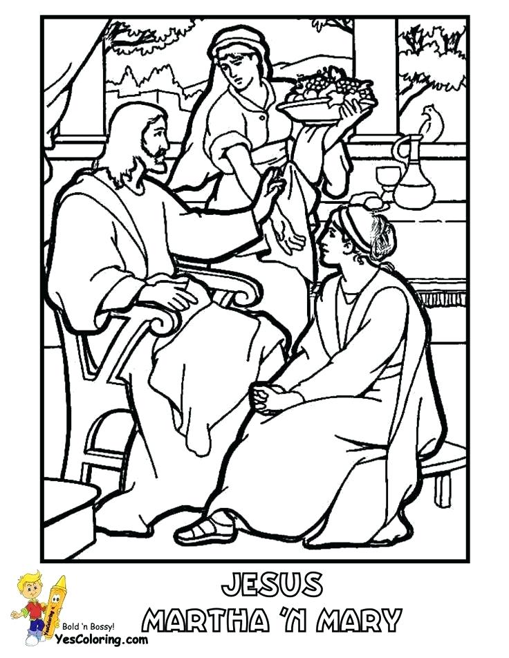 736x952 Mary And Martha Coloring Page