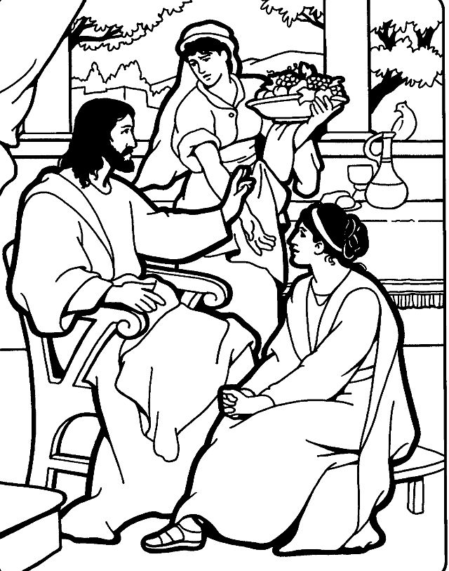 640x813 Mary And Martha Coloring Pages