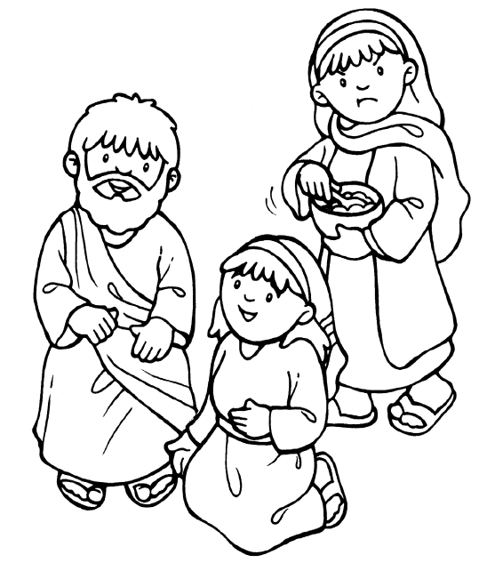 566x642 Mary And Martha Coloring Page