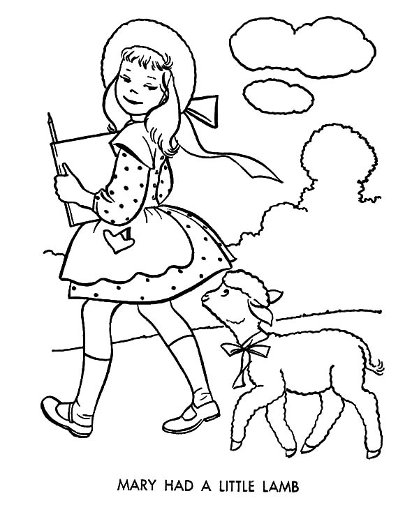 600x734 Mary Had A Little Lamb Who Following Her Wherever She Goes