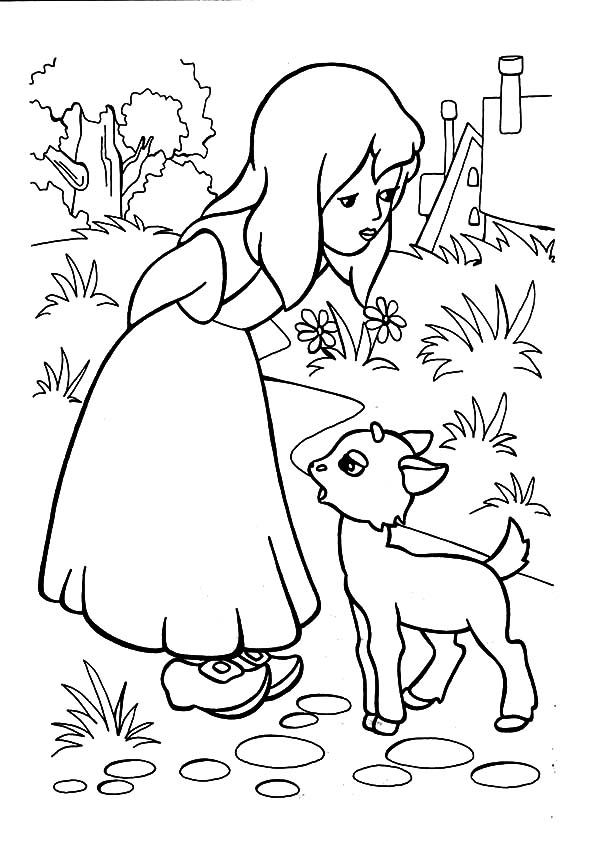 600x855 Mary Had A Little Lamb To Play With Her Coloring Pages Color Luna