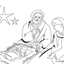 220x220 Joseph, Mary And Jesus Coloring Pages