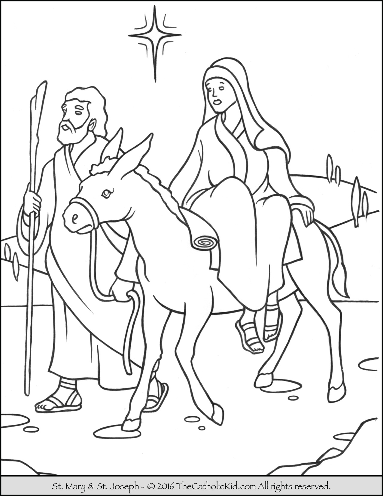1275x1650 Mary Joseph To Bethlehem Advent Coloring Page Thecatholickid Com