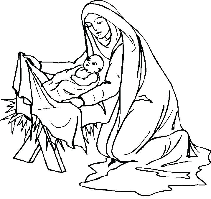 716x675 Mary Joseph And Baby Jesus Coloring Page Baby Coloring Page