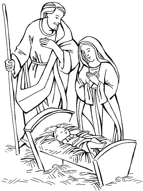 600x798 Baby Jesus Coloring Pages Baby Manger Coloring Page And Coloring