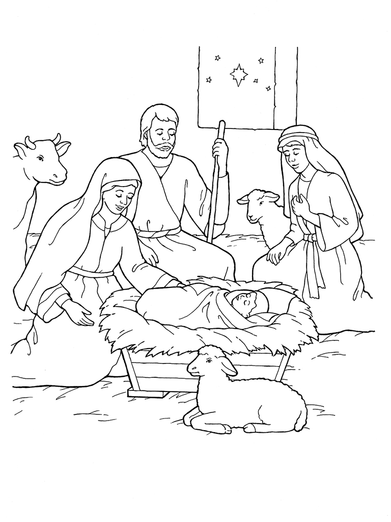 768x1024 Nativity Mary, Joseph, Jesus, And The Shepherds