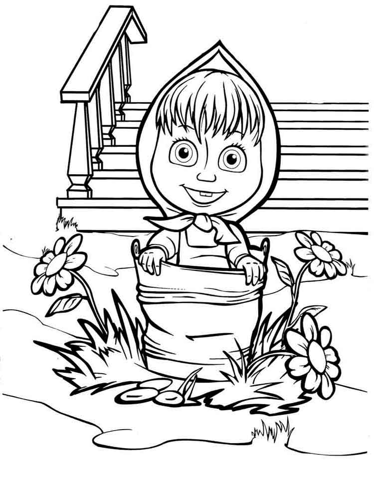 750x1000 Masha The Bear Coloring Pages Download Print Mascha