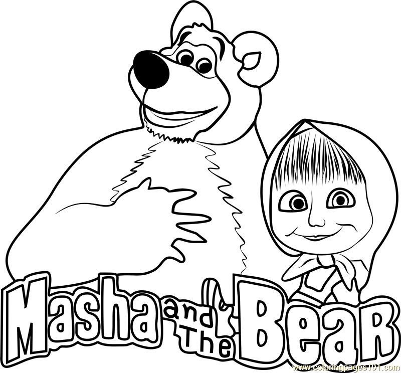 800x744 Masha And The Bear Coloring Page