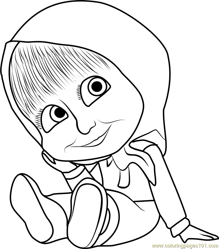 705x800 Baby Masha Coloring Page