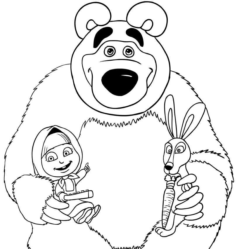 Masha And The Bear Coloring Pages at GetDrawings | Free download