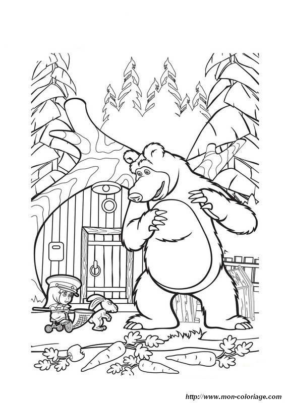 565x800 Hd Coloring Pages Masha And The Bear Cartoon Coloring Page