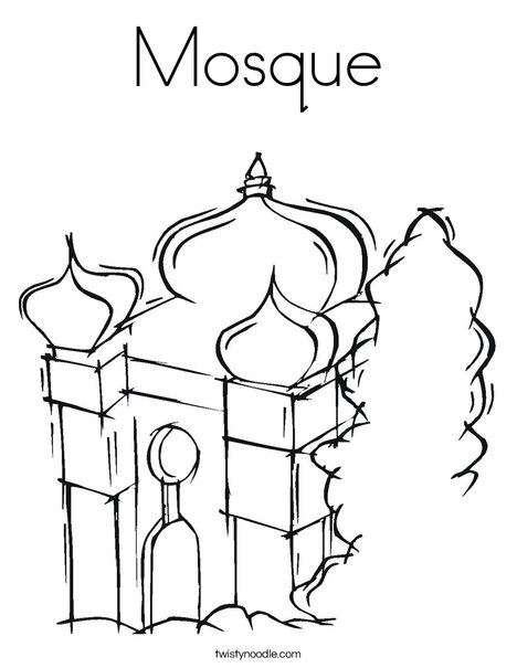 468x605 Mosque Coloring Page