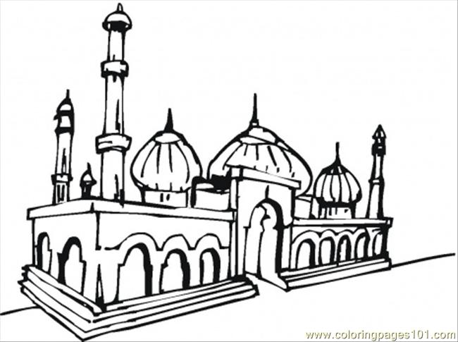650x485 Beautiful Mosque Coloring Page