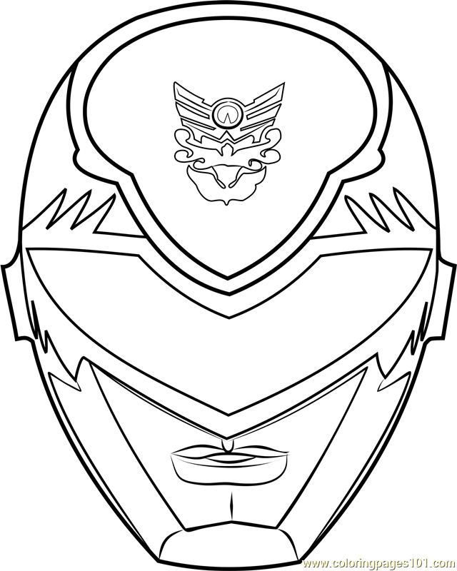 640x800 Power Ranger Mask Coloring Page