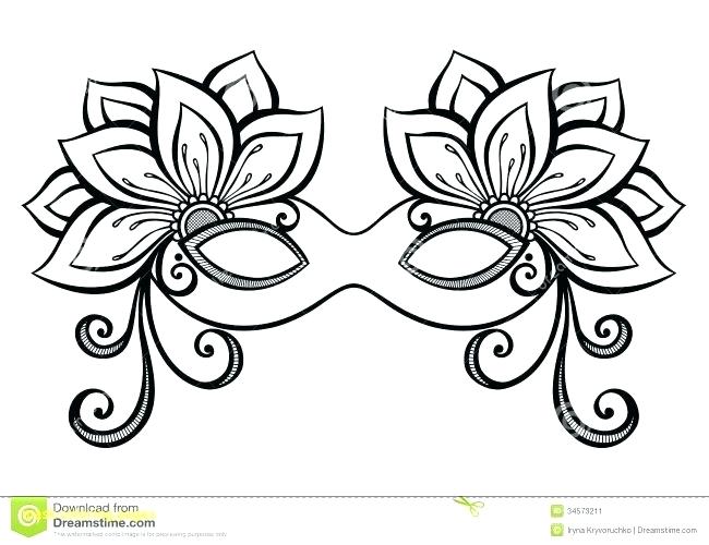 650x500 Masquerade Coloring Pages Drawn Masks Fancy Mask Pencil