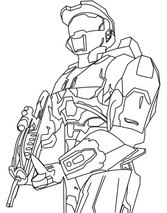 576x736 Halo Master Chief Coloring Pages