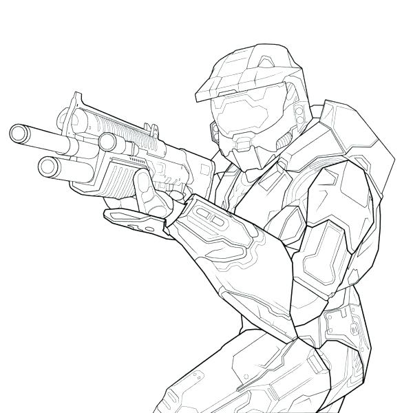 600x600 Halo Coloring Pages Halo Master Chief Coloring Pages Master