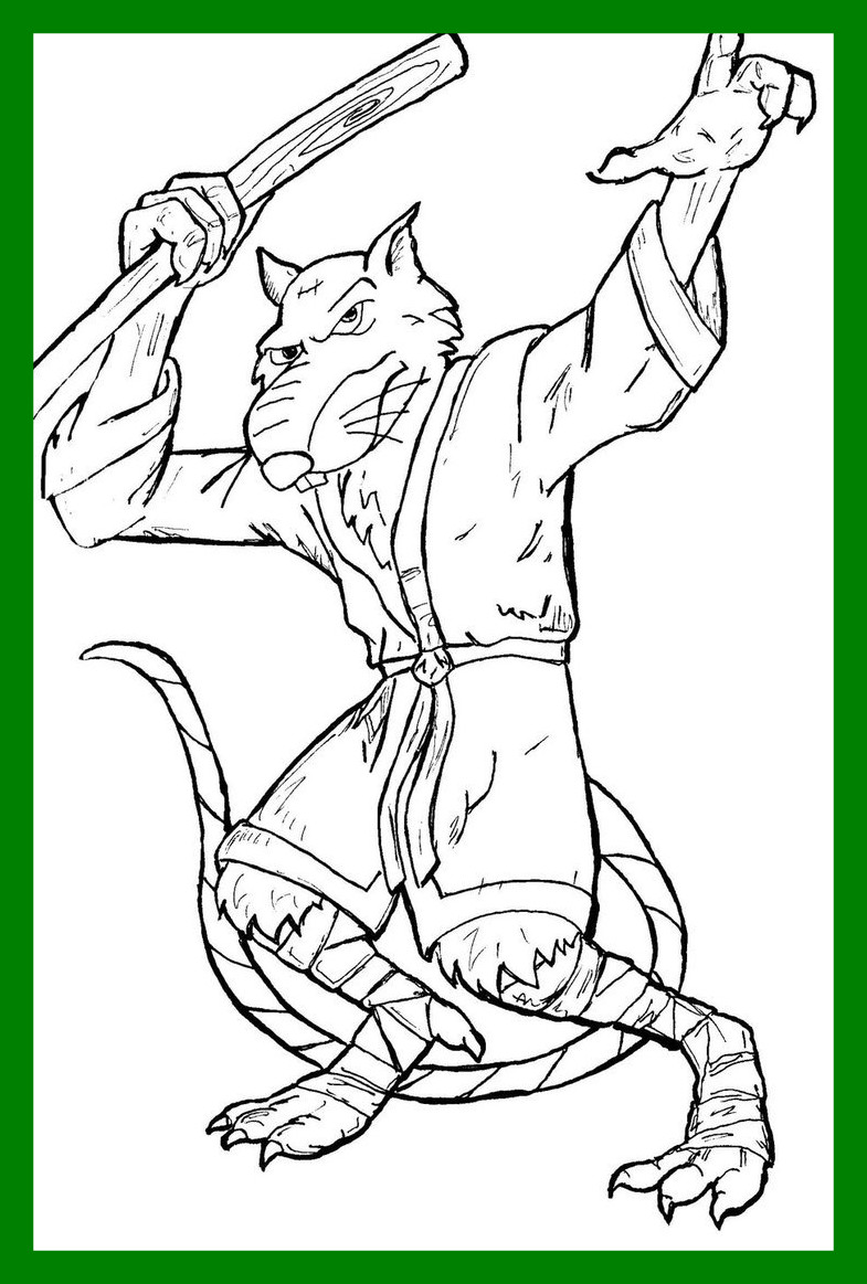 785x1163 Inspiring Ninja Coloring Pages Coloringsuite For Master Splinter