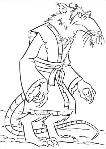 343x480 Splinter A Humanoid Rat Coloring Page Free Printable Coloring