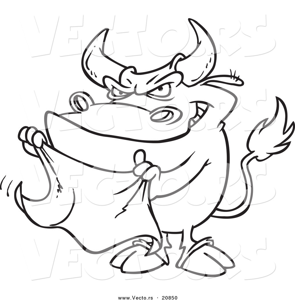 1024x1044 Vector Of A Cartoon Bull Waving A Cape
