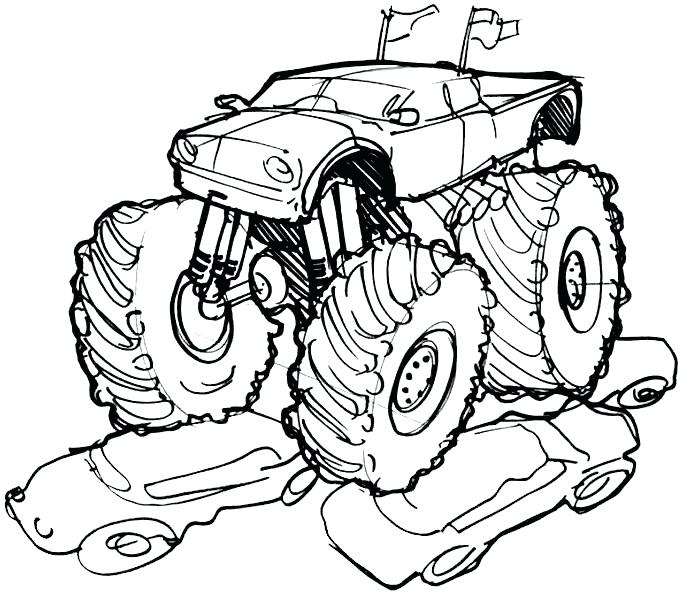 684x599 Monster Truck Mater Coloring Page