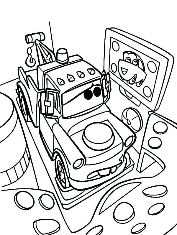 600x797 Tow Mater Coloring Pages Lightning And Mater Coloring Pages Tow