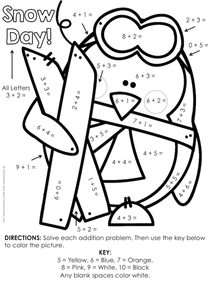 432x576 Division Facts Coloring Page
