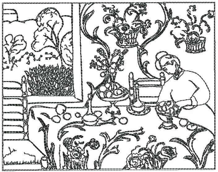 704x556 Matisse Colouring Pages Harmony In Red