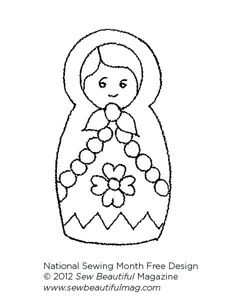 455x600 Matryoshka Paper Doll Template Babushka Dolls Set Of Embroidery