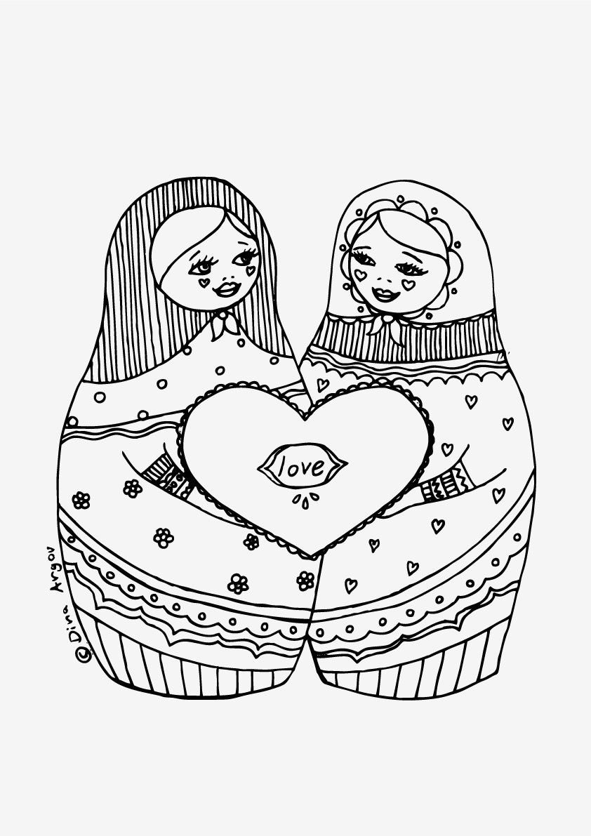 842x1191 Matryoshka Coloring Pages Pdf Download Pdf, And Folk Art