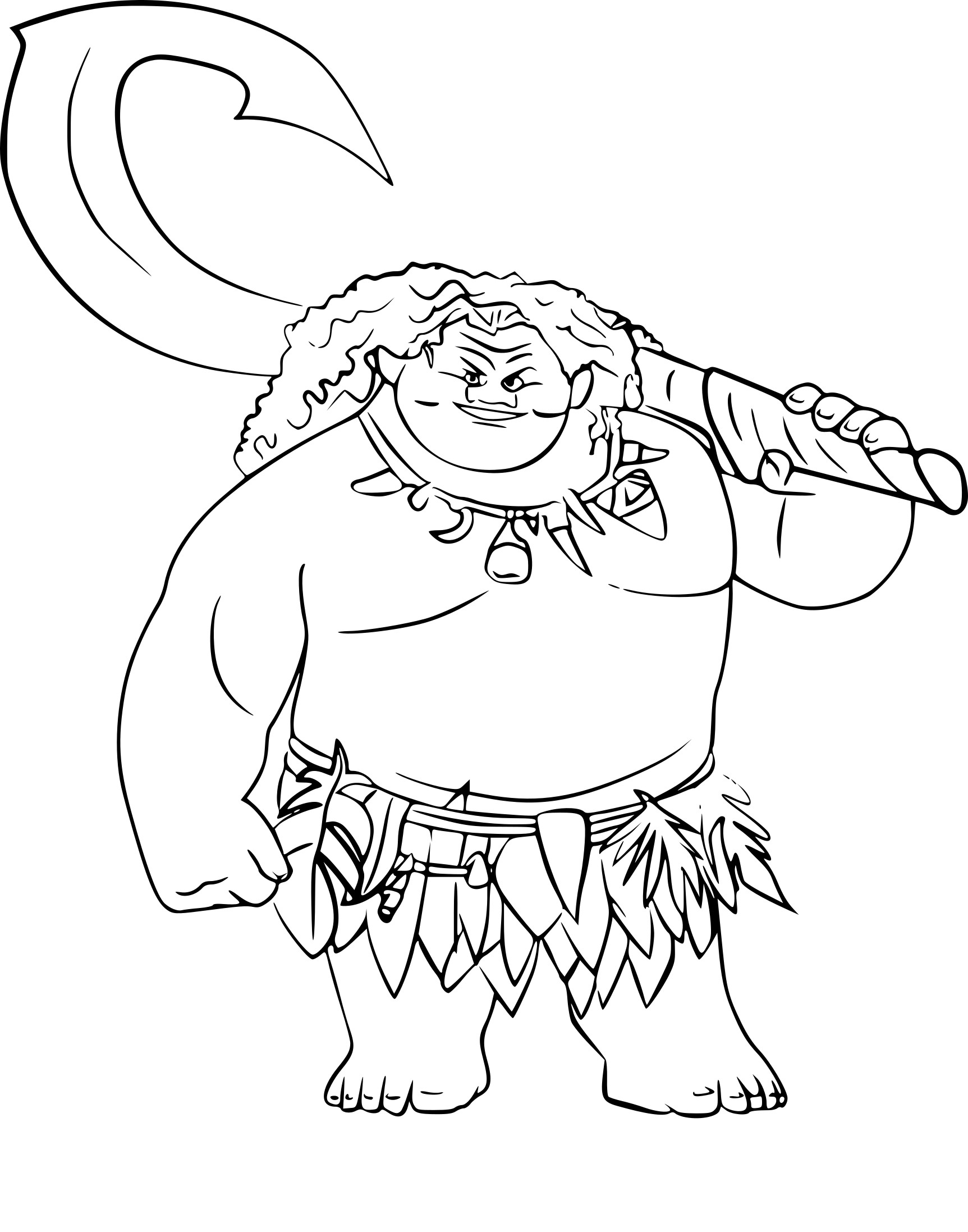 Moana Maui Hook Coloring Page Coloring Pages