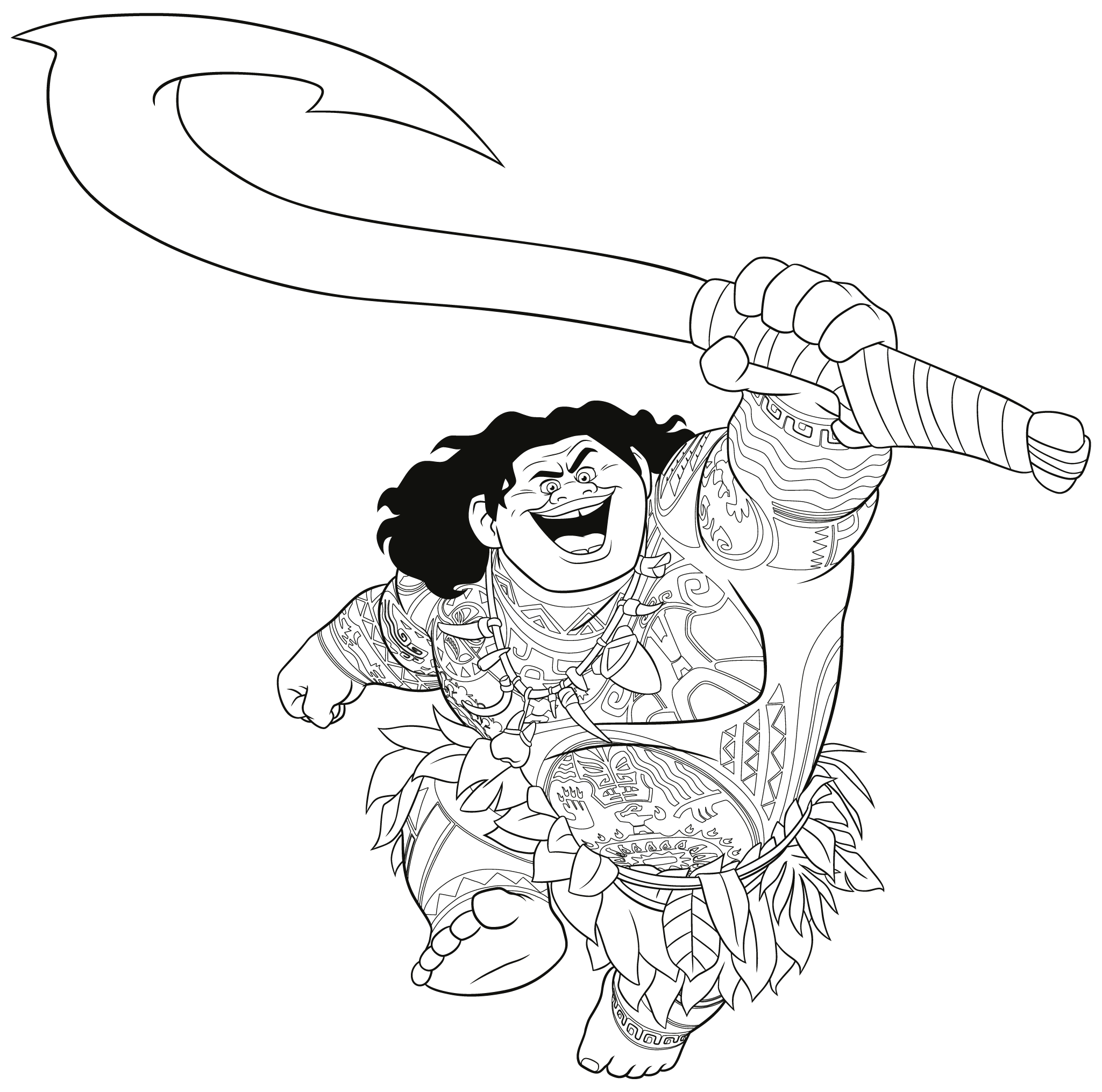 Moana Maui Hook Coloring Page Coloring Pages