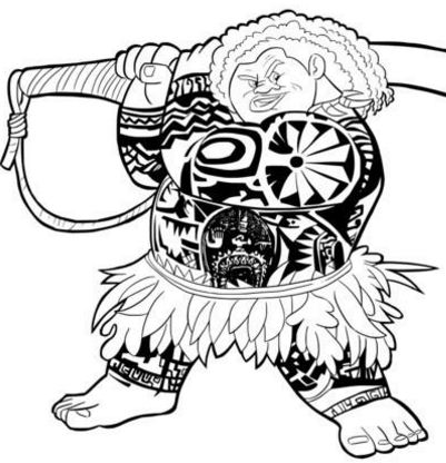 401x416 Moana And Maui Coloring Page